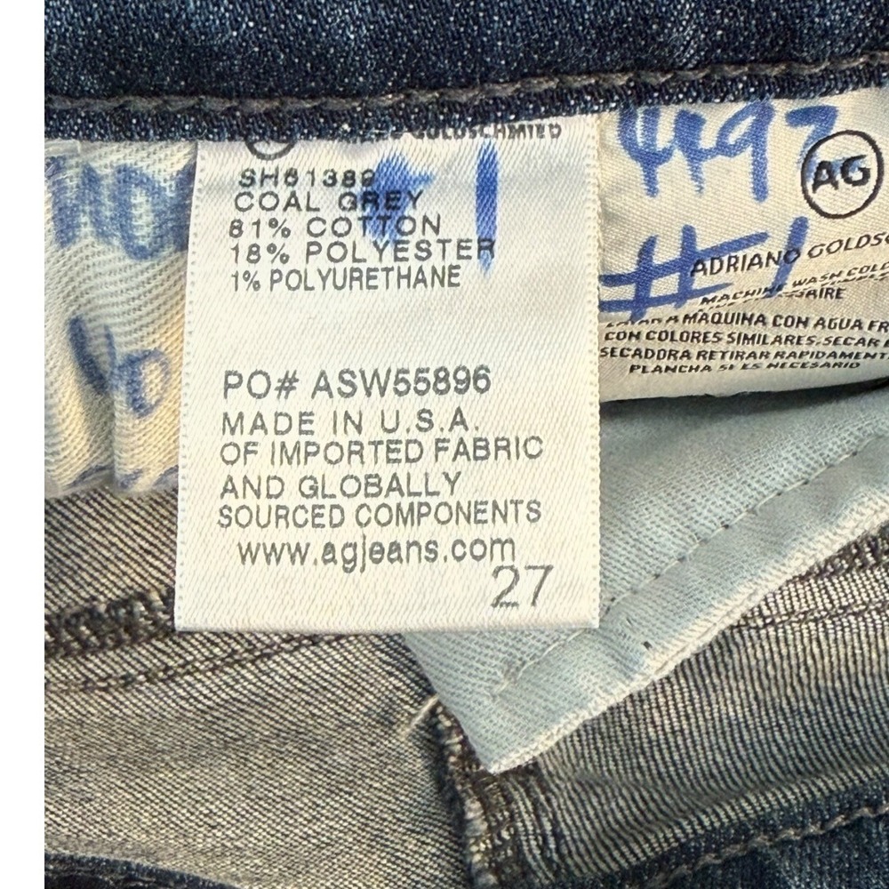AG Adriano Goldschmied The Legging Ankle Blue Super Skinny Jeans Raw Hem 4 27 - Picture 4 of 7